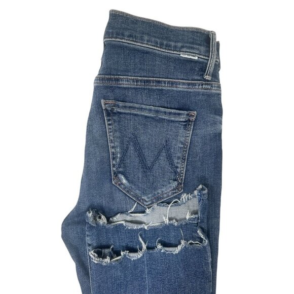 Mother The Insider Crop Stew Chew Jeans Size 26 In Dancing on Coals Distressed - Picture 8 of 16